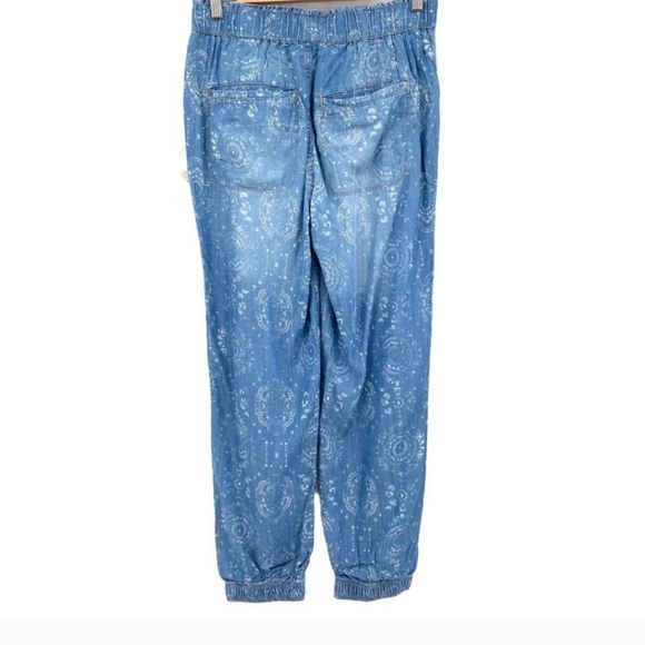 🍂 🍁 Knox Rose Jogger type Pants Blue Chambray Shibori Bohemian Print Small - Picture 6 of 6